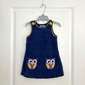Baby Boden Blue Dress with Owl Pockets